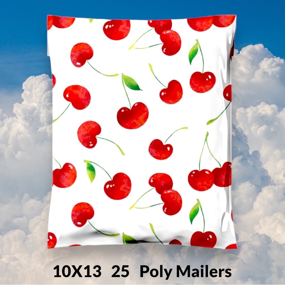 ( Quantity 25 10x13 ) Cherry Poly Mailer Bags Shipping Supply Envelopes - Picture 2 of 3